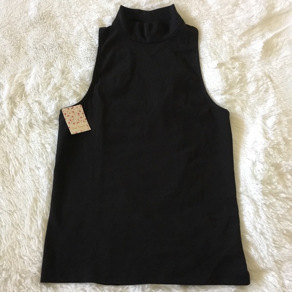 NWT Free People mock neck open back tank top - Picture 4 of 8